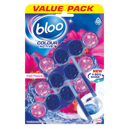 Bloo Colour Active Frisse Bloemen Toiletverfrisser - 3-Pak