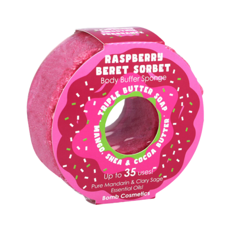 Bomb Cosmetics Framboos Beret Sorbet Body Buffer Spons