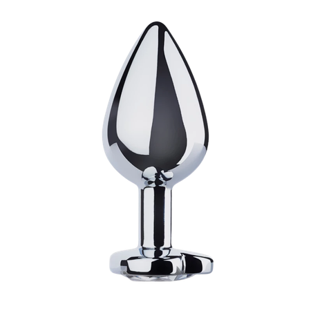EasyToys Metal Butt Plug With Heart Crystal – Zilver