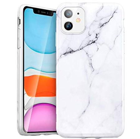 BasicPlus iPhone 11 Cover - Wit Marmer