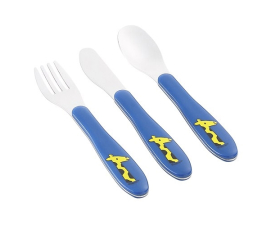 Rosti Mepal 3-delig Blauw Kinderbestek met Girafmotief