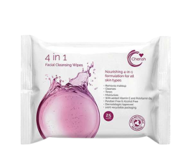 Cherish 4-in-1 Gezichtsreinigingsdoekjes - 25 stuks
