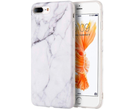 BasicPlus iPhone 8+ Cover - Wit Marmer