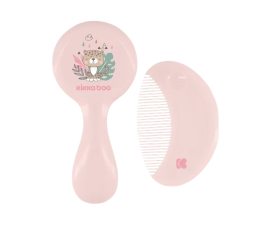Kikka Boo Kam en Borstel met Natuurlijke Haren - Savanna Pink