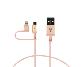 KSIX USB-A naar Lightning + Micro-USB - 1m